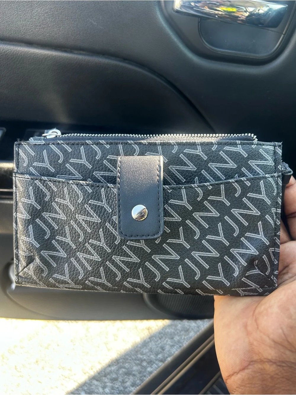 Jones New York Black Signature Zip Wallet